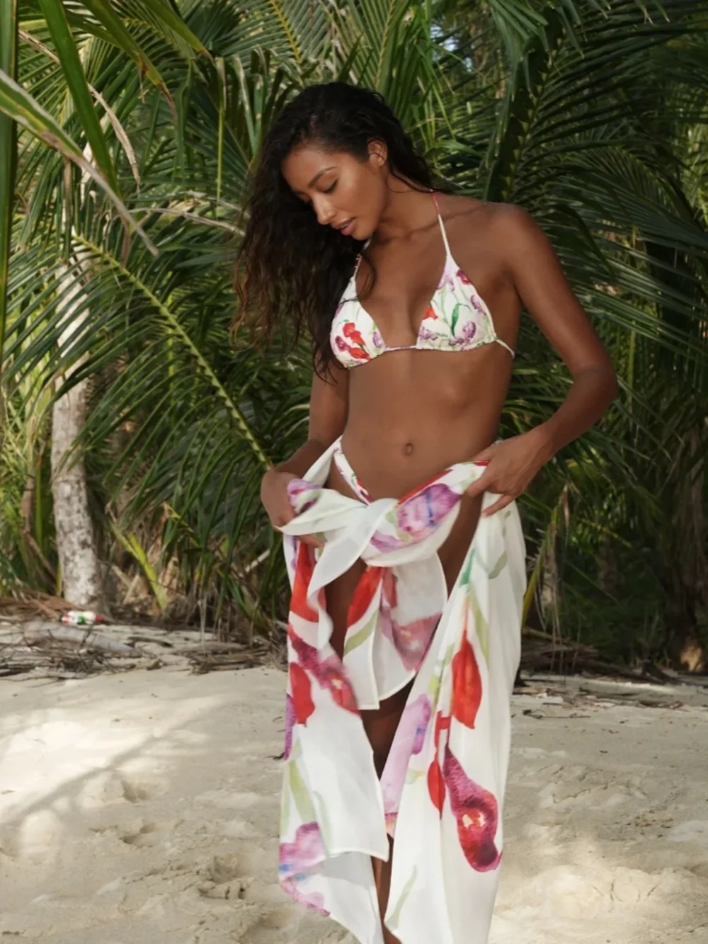 CLOVELLY LONG SARONG GARDENIA PRINT